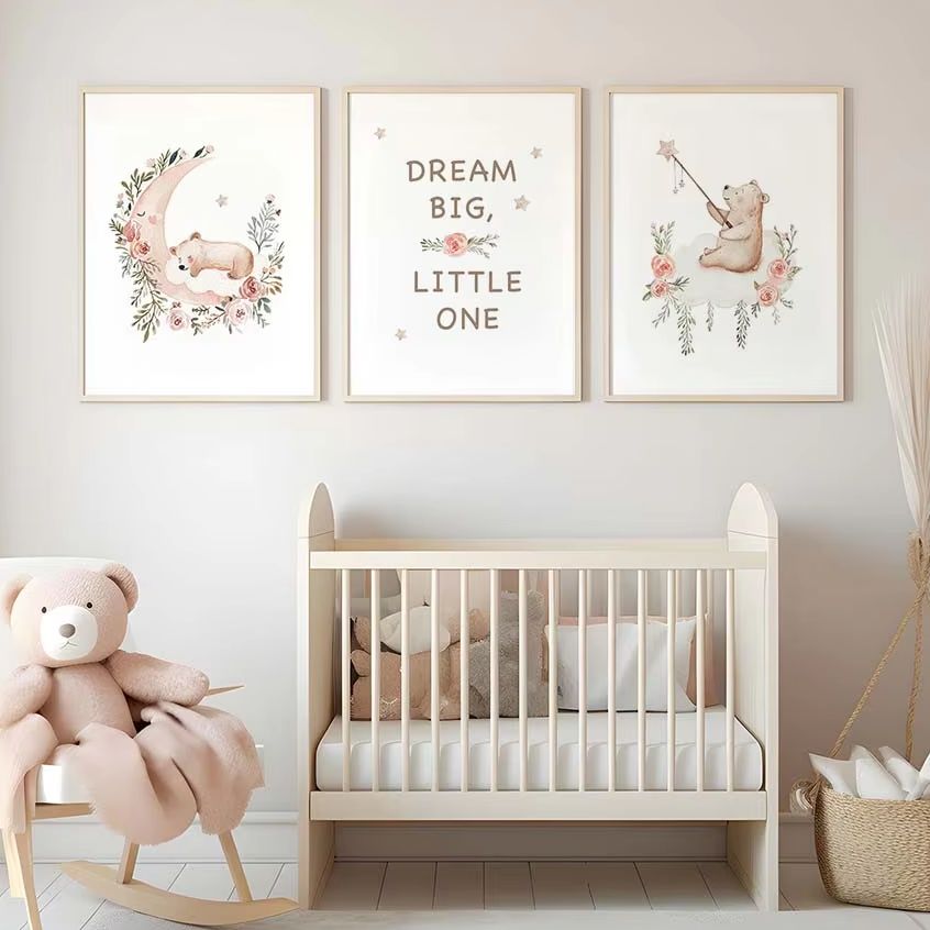 Baby Girl Nursery Quotes - Obraz na płótnie do pokoju dziecięcego,