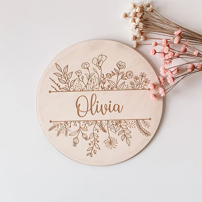 Baby Nursery Name Sign - Spersonalizowana tabliczka z grawerowanym imieniem w