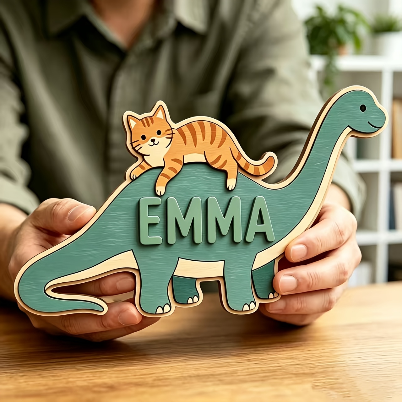 Baby Nursery Name Sign - Spersonalizowana tabliczka do pokoju z kotem
