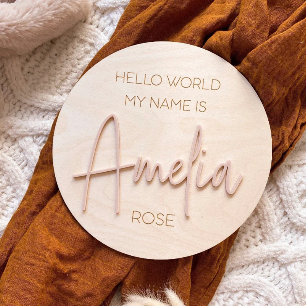Baby Nursery Name Sign - Personalizowana drewniana tabliczka \
