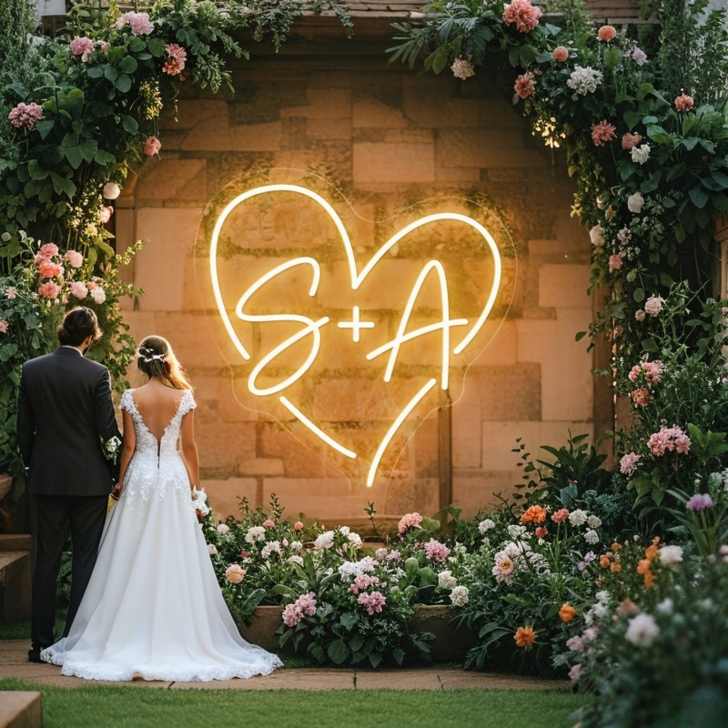 Baby Nursery Name Sign - Neon LED w kształcie serca z