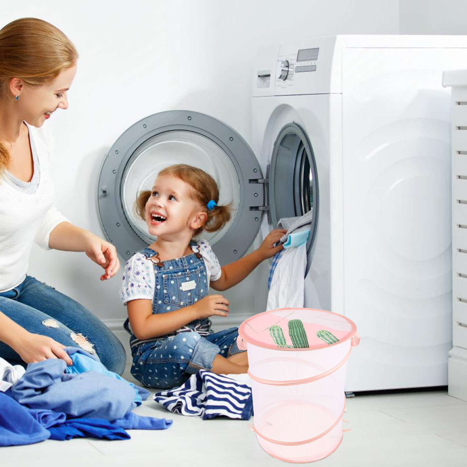 Laundry Hamper Nursery - Kosz na pranie z siatki poliestrowej,