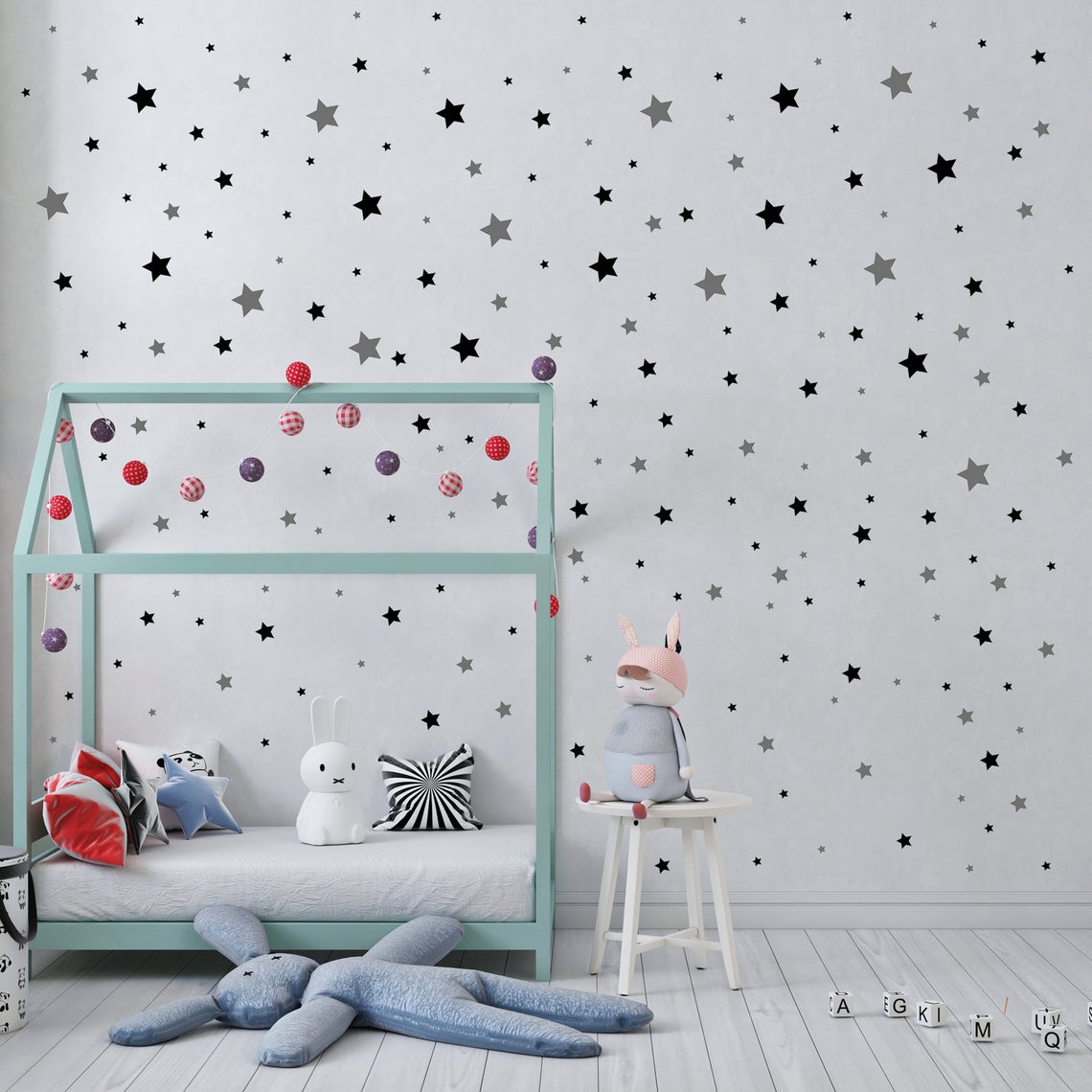 Cartoon 65Pcs Star Wall Sticke – Baby Nursery Stickers recenzja i cena