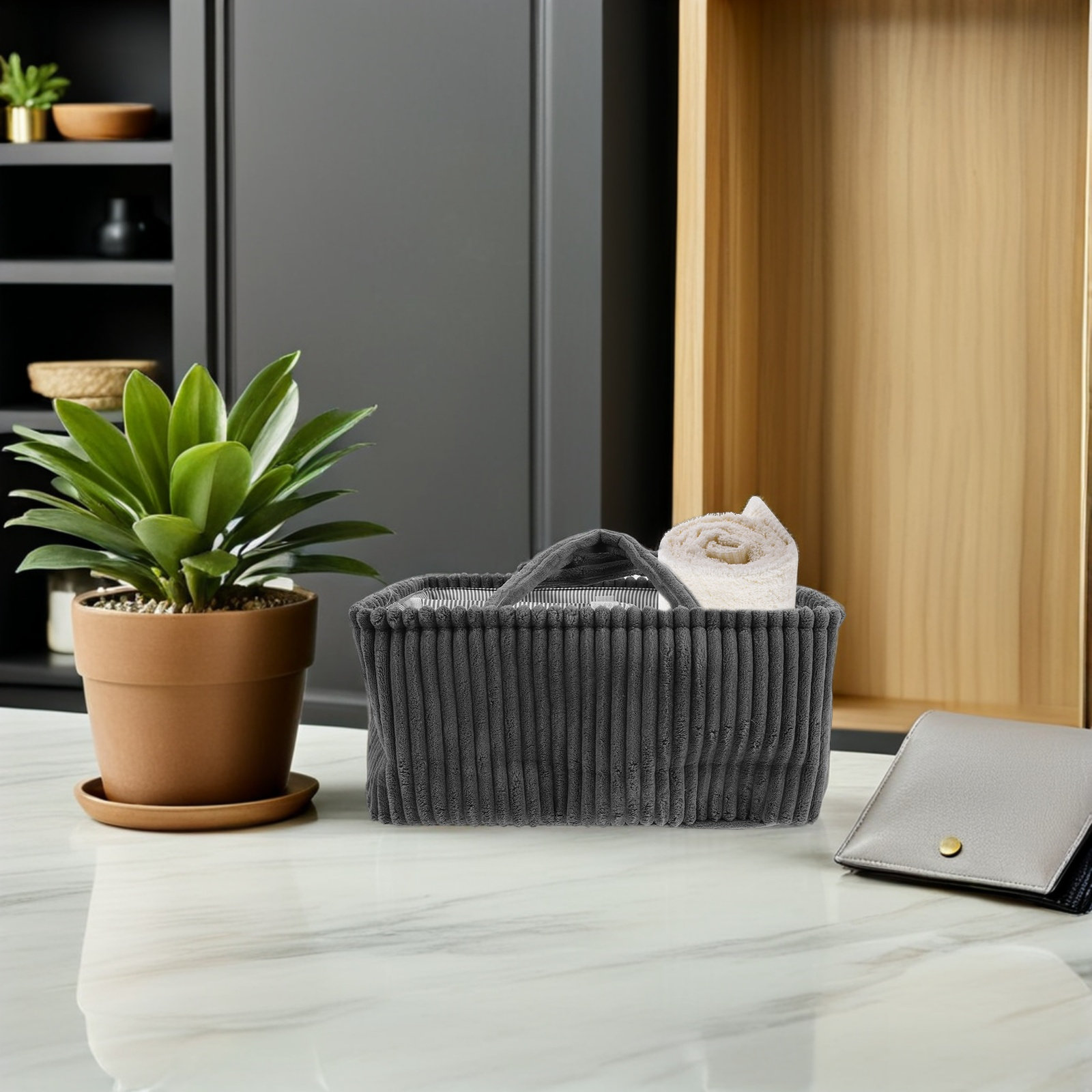 Kosz na pieluchy z sztruksu z  – Diaper Caddy Organizer recenzja i cena