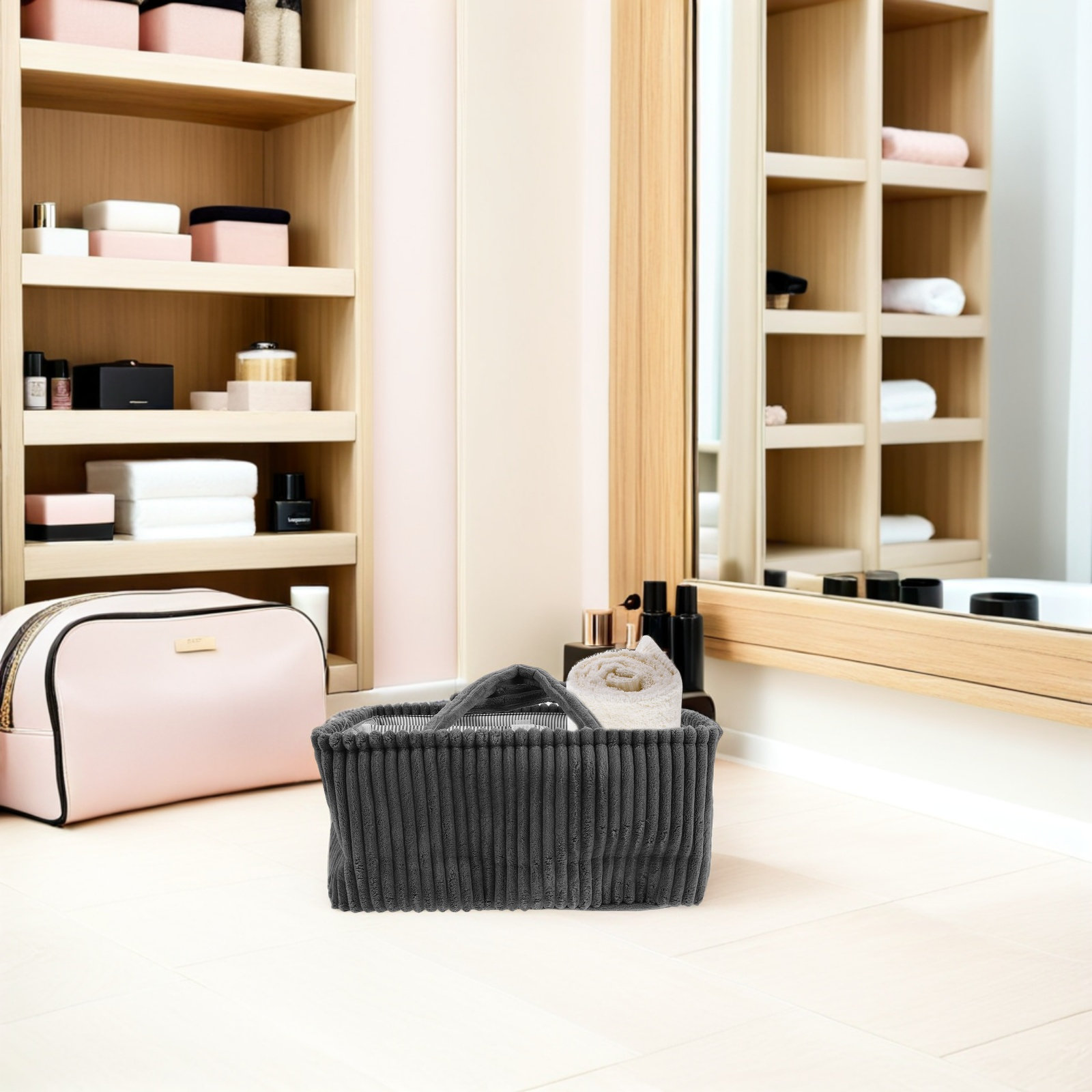 Kosz na pieluchy z sztruksu z  – Diaper Caddy Organizer recenzja i cena
