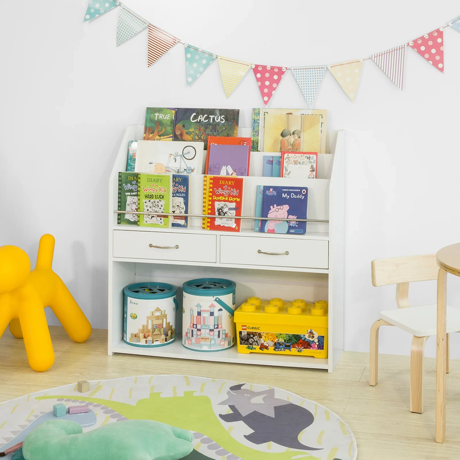 Nowoczesny Biały Mały Dziecięc – Baby Bookshelf Small recenzja i cena