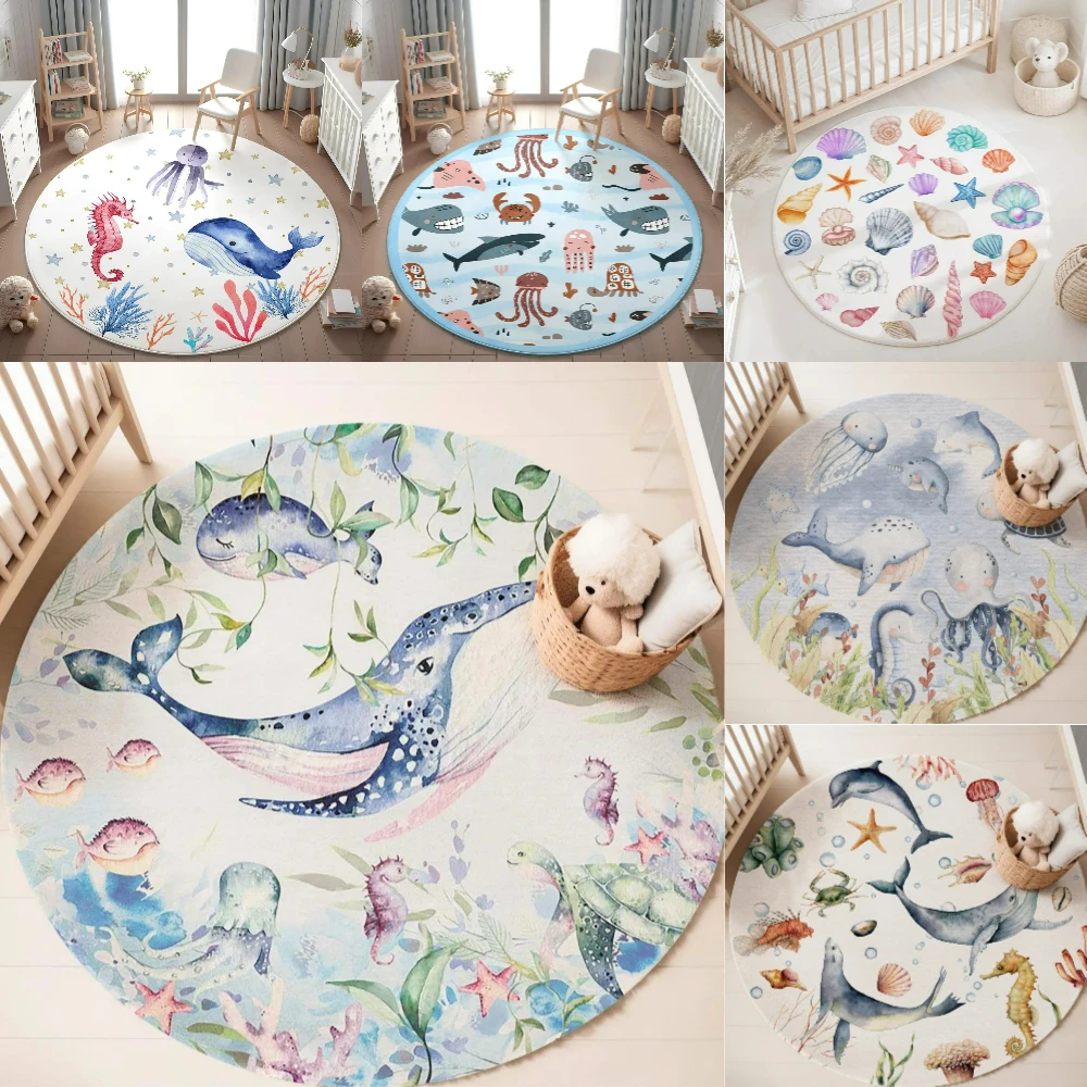 Niebieski dywan z motywem mors – Baby Nursery Games recenzja i cena